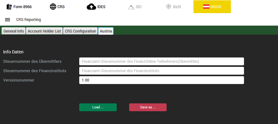 Screenshot: Country module